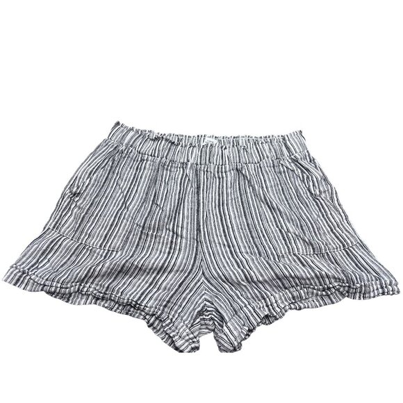 Time And Tru Womens Black & White Striped Shorts Size L - Picture 2 of 8